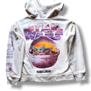 Star Wars Mandalorian Kids Hoodie - Cream and Purple